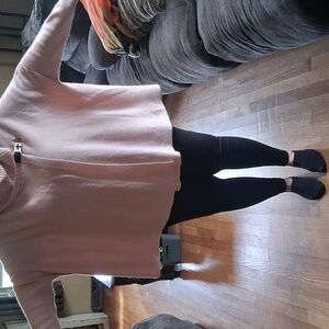 Calvin Klein Rose Pink Cowl Neck Sweater with Buckle Detail Size XL